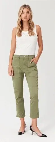 3x1  Simone Cropped Trousers in Light Moss Green