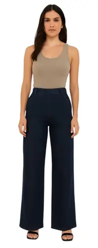 Lysse Stretch Pull-On Wide Leg Jeans Dark Wash Size S Minimalist Casual Classic