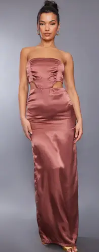 Pretty Little Thing Mauve Strapless Maxi Dress