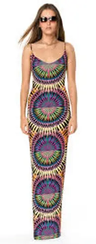 Mara Hoffman Lace Up Back Maxi Dress Supernova Red Print Size XS Colorful Beach - Image 1