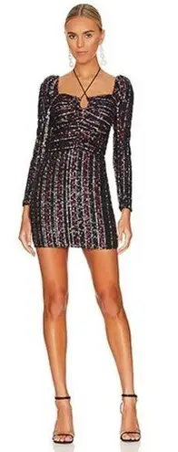 Saylor Multi Didion Sequin Long Sleeve Holiday Mini Dress Size S