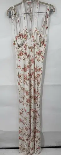 Parthea Floral Maxi Dress Women M White Whimsical Prairie Cottage Milk Maid Size M