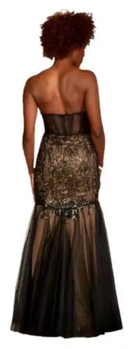 Galina Signature Strapless Corset Gown Size 12 Beaded Strapless Black