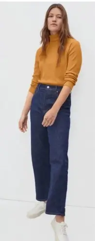 Everlane  Waffle Knit Turtleneck Top Long Sleeve Organic Cotton Amber Size S