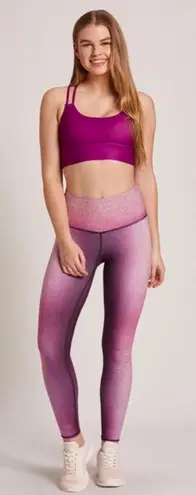 Niyama Sol Shagreen Barefoot Mid Rise Leggings in Peony Ombre Sz S Purple