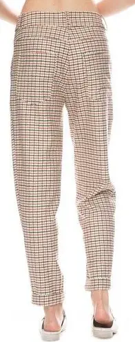 Margaux Lonnberg Jarvis High Rise Cropped off white check 100% wool Pants US 4