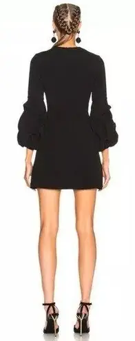 Alexis  Fia Plunging Black Balloon Ruffle Long Sleeve Dress