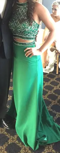 Blush Prom Green Two Piece Gown