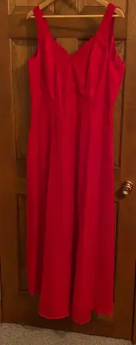 Handmade The Red V Neck Sleeveless A-Line Maxi Dress