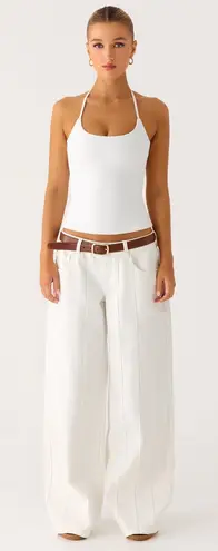 Peppermayo Exclusive - Johnny Low Rise Wide Leg Jeans - White