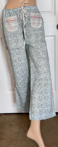 Derek Rose Vintage Pajama Pants M Floral Stripe Cotton Lounge Trousers New Rare