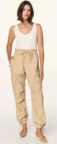 AMO Oatmeal Parachute Cargo Pants Size Medium Tan