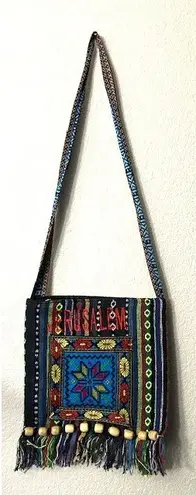 Handmade Boho Jerusalem Embroidered Crossbody Bag Fringe Beads Souvenir Cultural