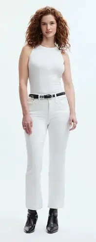 Madewell  Curvy Kick Out Crop Jean Flare‎ Denim Pure White NWT Size 31 thumbnail 1