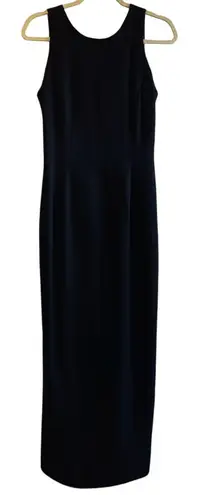 Jessica McClintock Vintage Classic Black Open Back Fishtail Train Dress Gown 8