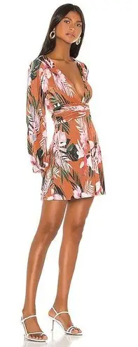 Camila Coelho Jade dress in burnt orange floral tropics print size S small