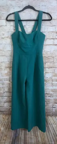 Gal Meets Glam Square Neck Jumpsuit in Teal Size 00