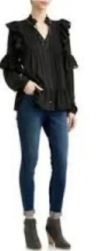 FINAL PRICE Free Generation Ruffled Blouse Black