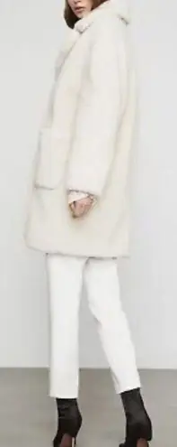 BCBGMAXAZRIA Willow Faux Fur Shearling Coat Ivory