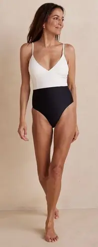 Summersalt Black And White Colorblock One Piece Swimsuit Size 10 Xx1316