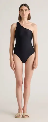 Quince NWT One-Shoulder Swimsuit in Black Sz M