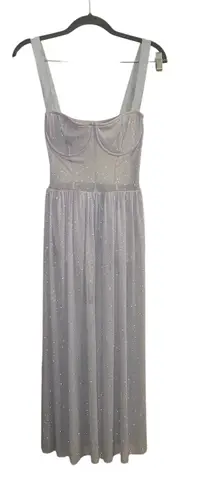 Majorelle Rina Dress in color Plated Midi Light Blue Glittery Evening Party XS