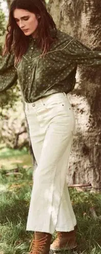 The Great Rider Wide Leg Jeans Stone Cream White Womens Size 28