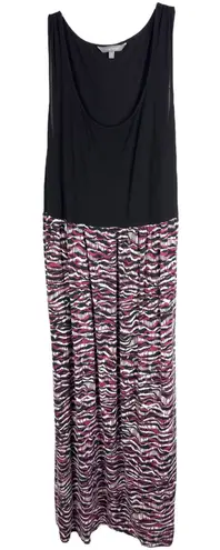 Daisy Fuentes Plus Size 3X Maxi Dress Black Pink Color Block Sleeveless 789