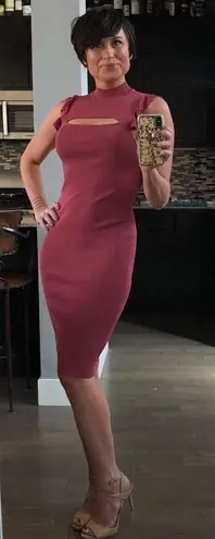 Bailey 44 women’s Bewitched ruffle-trimmed cutout ribbed-knit bodycon dress XS