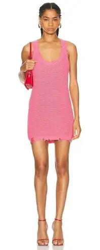 SER.O.YA Yonit Tank Dress in Watermelon Medium Womens Knit Distressed Mini Pink