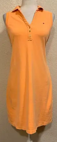 Tommy Hilfiger Vintage Y2K Orange Tank Polo Bodycon Dress