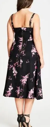 City Chic Holiday Romance Floral Print Fit & Flare Dress Size 14