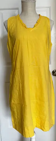 Briggs New York Ladies' Ruffle V-Neck Linen Blend Dress Sz M Brand New