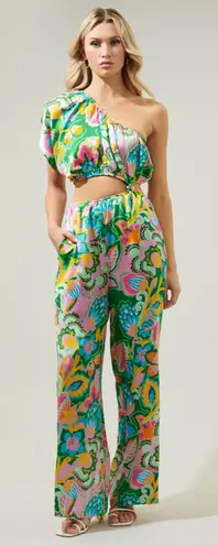 Sugar Lips  Vibrant Floral One-Shoulder Jumpsuit one shoulder‎ lanai medium - Image 1
