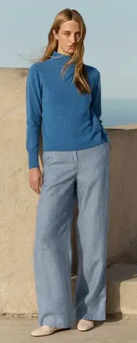 Poetry relaxed Straight Leg Linen Trousers Light Gray Size 4