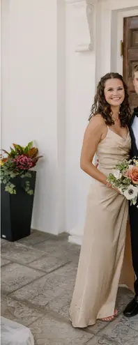 Azazie Champagne Maci Dress