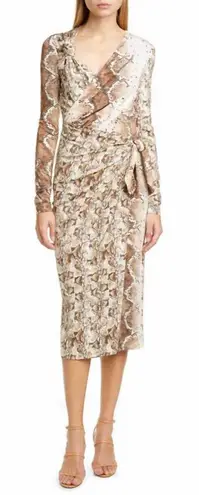 Altuzarra Dinah Snakeskin Print Midi Dress in Ivory