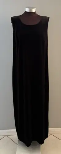 Dressbarn Maxi Dress Sz 16W Black Velvet Whimsigoth Vamp Witchy Cocktail Party