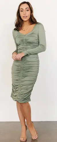 Baltic Born NWT Women's Camden Town Midi Dress Ruched Green Size Small