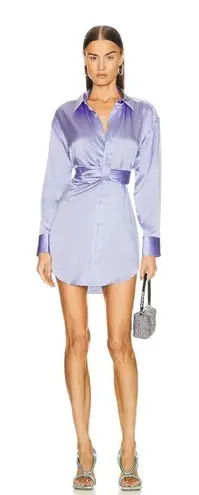 Alexander Wang Threaded Placket Draped Shirt Dress in Easter Egg