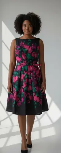 Eliza J Fit & Flare taffeta watercolor dress. Size 8