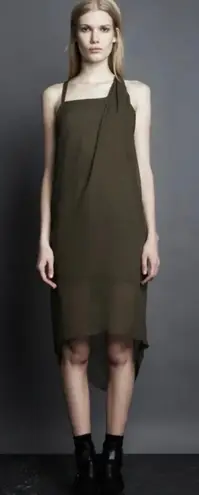 Helmut Lang leather and silk dress Y2K