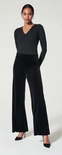 Spanx  black Velvet Split Hem Wide Leg Pant Size M tall - Image 1
