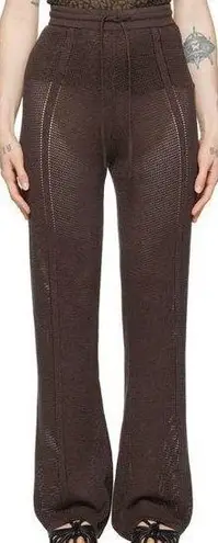 NANUSHKA WOMENS LARGE BEACH Elegant Brown Ribbed Women's Pants