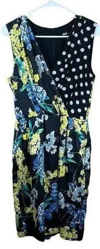 Slate + Willow  size 10 Mixed Polka Dot Floral Mini Surplice Dress Women's RTR