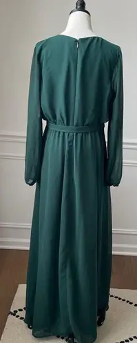 JJ's House Dark Green Chiffon Long Sleeve Formal Gown Dress Prom Bridesmaid 10