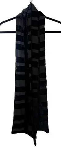 Kevin O'Brien Studio Burnout Velvet Silk Scarf Shawl Black