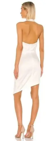 Elliatt NEW Camo ASYMMETRIC White Ivory SATIN Halter DRAPED Cocktail Dress sz M
