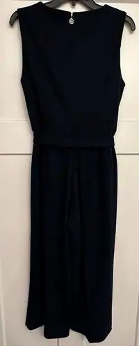 Tommy Hilfiger  Navy Tie-waist Sleeveless Crew Neck Wide Leg Cropped Jumpsuit 10