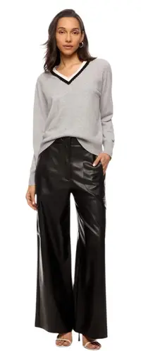 CeCe - Deep V Contrast Trim Sweater Size S